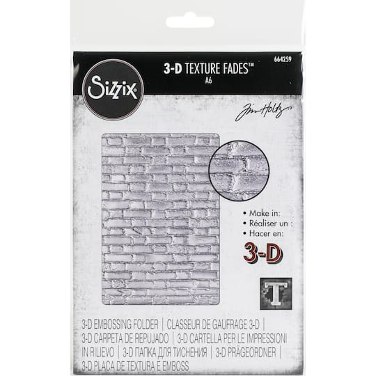 Sizzix&#xAE; 3D Texture Fades&#x2122; Brickwork Embossing Folder by Tim Holtz